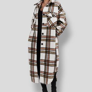 Fashion Nova Paint The Town Long Line Plaid Coat